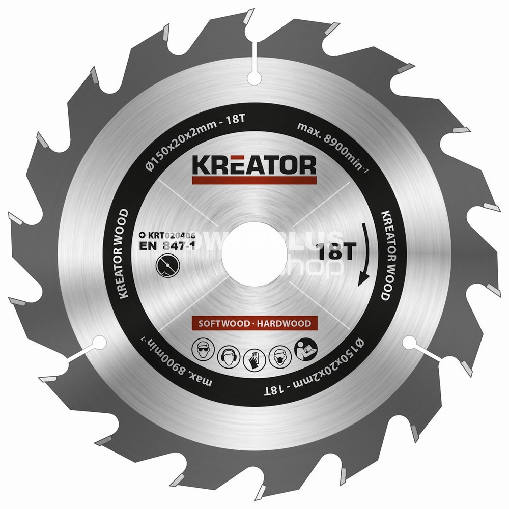 (obrázek pro) KRT020406 - Pilový kotouč na dřevo 150mm, 18T