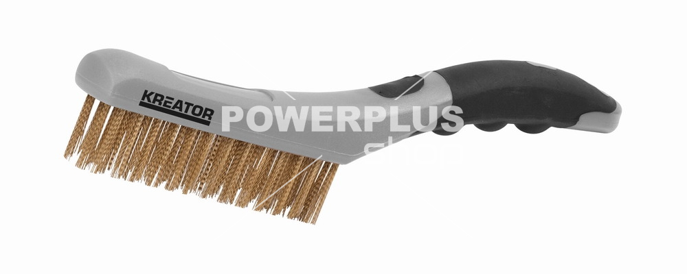 (obrázek pro) KRT561006 - Ruční drátěný mosazný kartáč 4 řadý, plastový