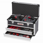 (obrázek pro) KRT640602B - Hliníkový kufr 523x240x305mm 2 zásuvky