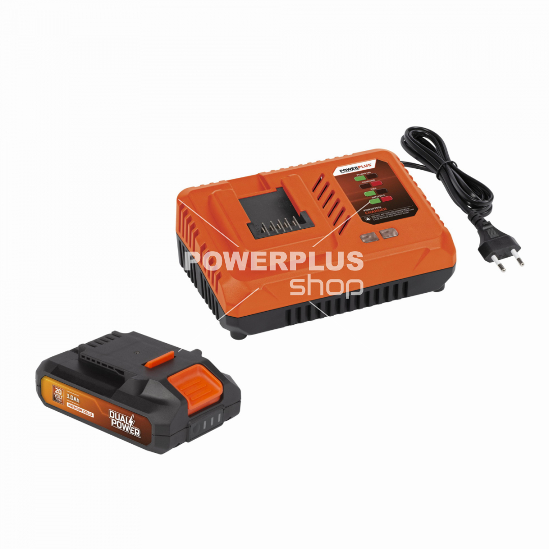 (obrázek pro) POWDP9063 - Nabíječka 20V/40V plus Baterie 20V LI-ION 3,0Ah