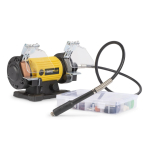 (obrázek pro) POWX1280 - Dvoukotoučová bruska s flexibilní hřídelí 120W